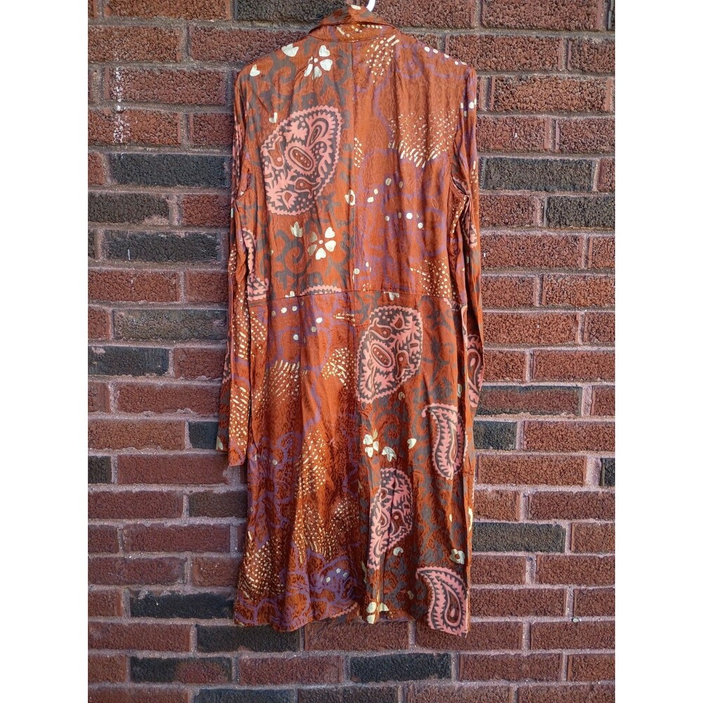 Free People Eye of The Wild Duster Trench Coat Large Western Boho Whimsical $228 - Picture 7 of 11